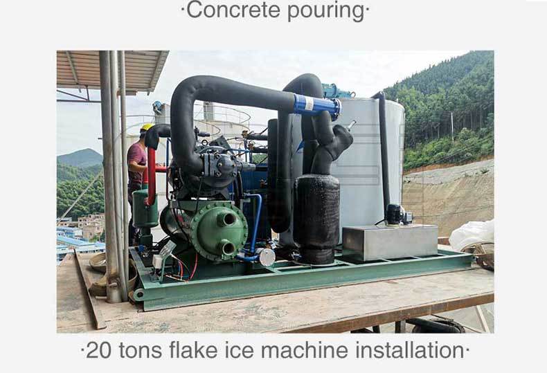 Máquina de flocos de gelo de 20 toneladas para reservatório de Yongzhou Maojun